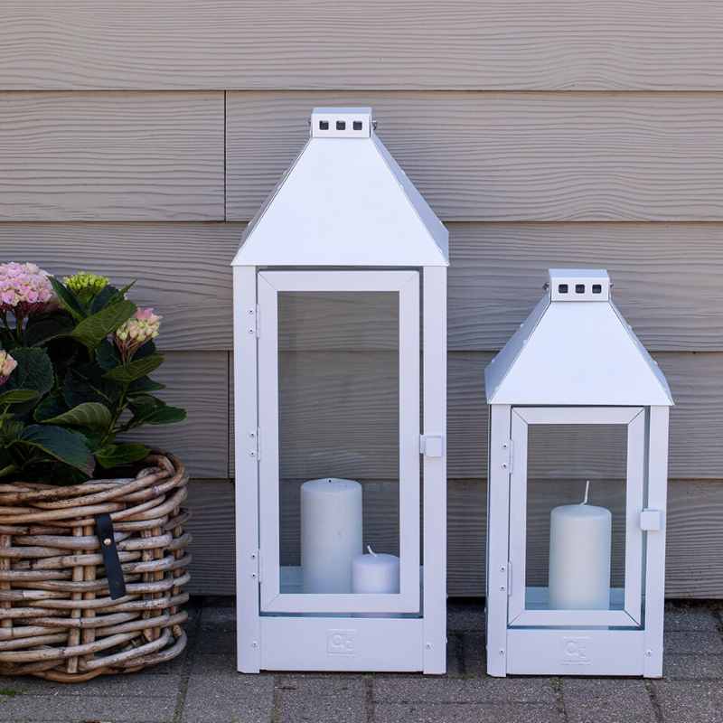 Laterne Midi 42,5 cm hoch von A2 Living, verzinkt, weiss
