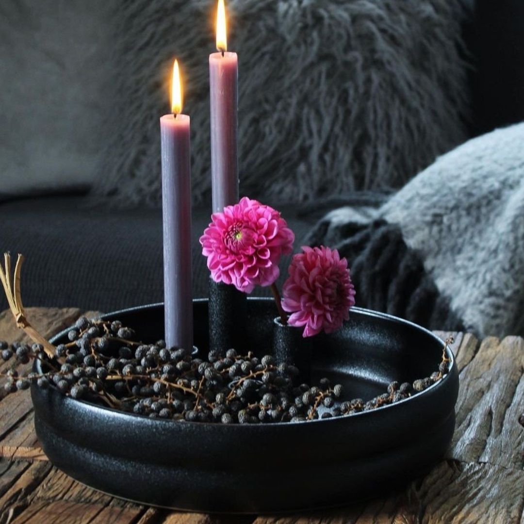 Kerzenhalter Bolmen schwarz Keramik