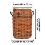 A2 Living Rattan Korb Maxi rund Durchmesser 45 cm, Höhe 66 cm