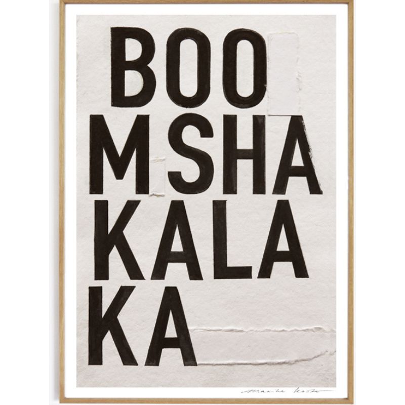 Poster 70x50 cm schwarz/weiß mit coolem Print BOMMSHAKALAKA