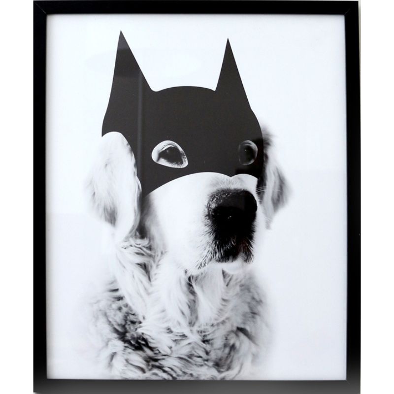 Poster 70x50 cm schwarz/weiß mit coolem Print Batdog