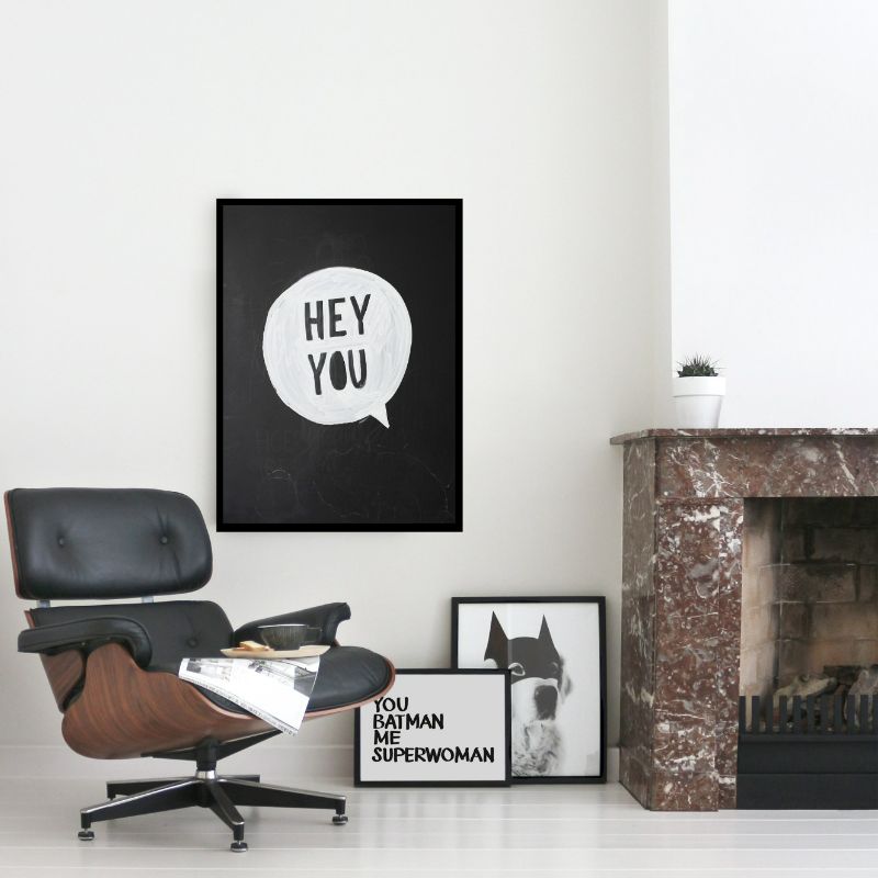 Poster 70x50 cm schwarz/weiß mit coolem Print Batdog
