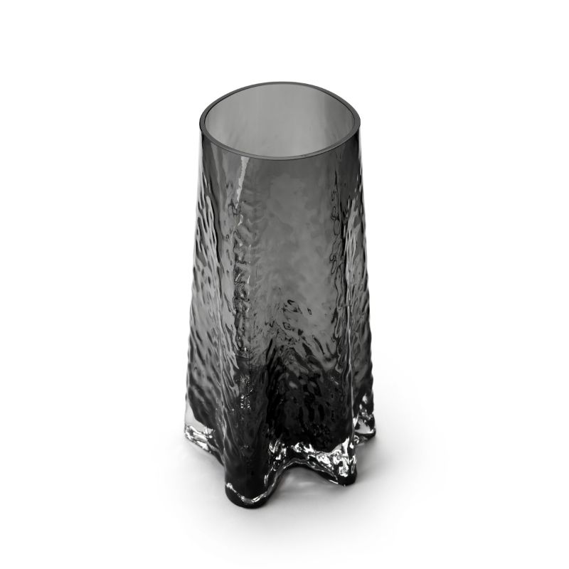 Vase Gry von Cooee 30 cm hohe mundgeblasene Vase in smoke