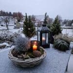 Große, runde Rattanschale mit Ø 45 cm