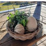 Große, runde Rattanschale mit Ø 45 cm
