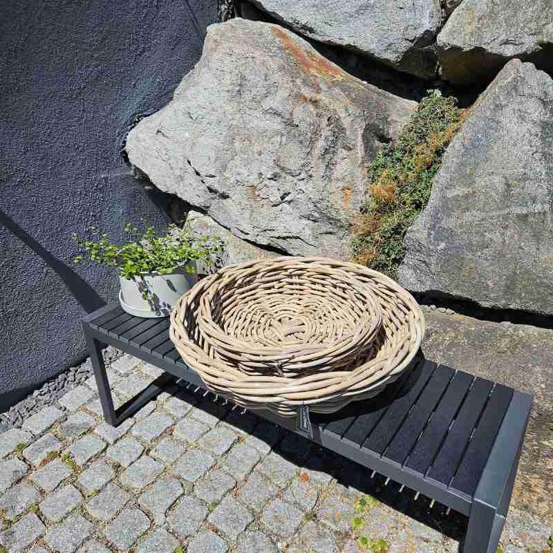 2er Set Rattanschalen in den Größen Ø 45cm und 62 cm