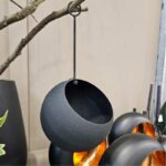 Blumenampel Vallenar schwarz, aus Metall, in zwei Größen verfügbar