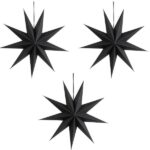 Papiersterne schwarz 3er Set 60 cm groß