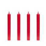 4er Set Dinnerkerzen 19,5cm x 2,1 cm in den Farben black, dark grey, steel grey, olive und rot.