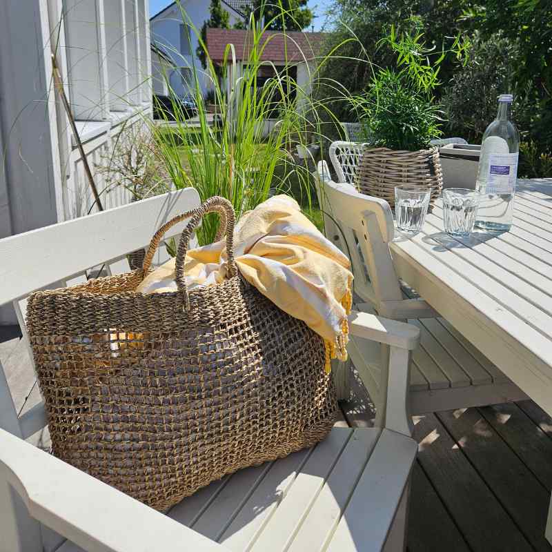 Shopper aus Seegras, Tasche mit Henkel, im 2er Set