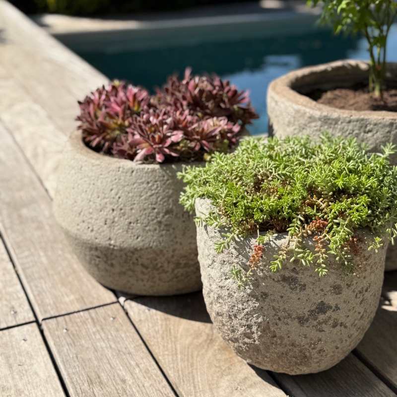Pflanztopf, Blumentopf Russell von Pottery Pots in zwei Größen, aus Ficonstone