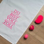 Geschirrtuch mit Spruch "du bist voll toll" 100% Baumwolle, 70x50 cm von 17;30 Hamburg