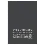 Geschirrtuch mit Spruch 'Versuchungen sollte man nachgeben", grau, Baumwolle