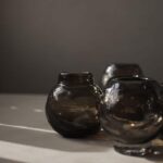 Braune Windlichter und Vase Bunch aus Glas von DBKD