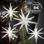 Ornament Stern von House Doctor aus Glas im 4er Set, Durchmesser 12 cm