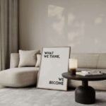 Poster beige mit schwarzem Text, Größe 70x50 cm