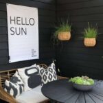 Gartenposter Outdoor mit Aufschrift "Hello Sun" in den Größen 100x170cm und 70x100cm