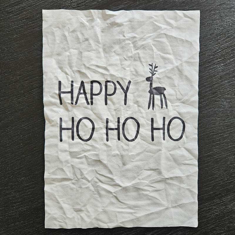 Canvas Print in schwarz weiß mit dem Aufdruck "Happy Ho Ho Ho"