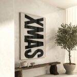 Weihnachtsposter XMAS in beige /schwarz in zwei Größen von Huisjevansanne