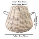 Rattankorb groß Pear Mega 60 x 70 cm in Birnenform aus Kubu-Rattan A2 Living