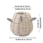 Rattankorb Pear 29 x 30cm in Birnenform aus Kubu-Rattan A2 Living