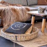 Große, runde Rattanschale mit Ø 62cm
