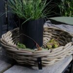 Große, runde Rattanschale mit Ø 45 cm