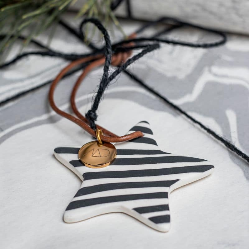 Weihnachtsbaumschmuck Star aus Porzellan 3er Set