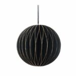Weihnachtskugel aus Papier in Farbe schwarz mit Durchmesser 12,5cm