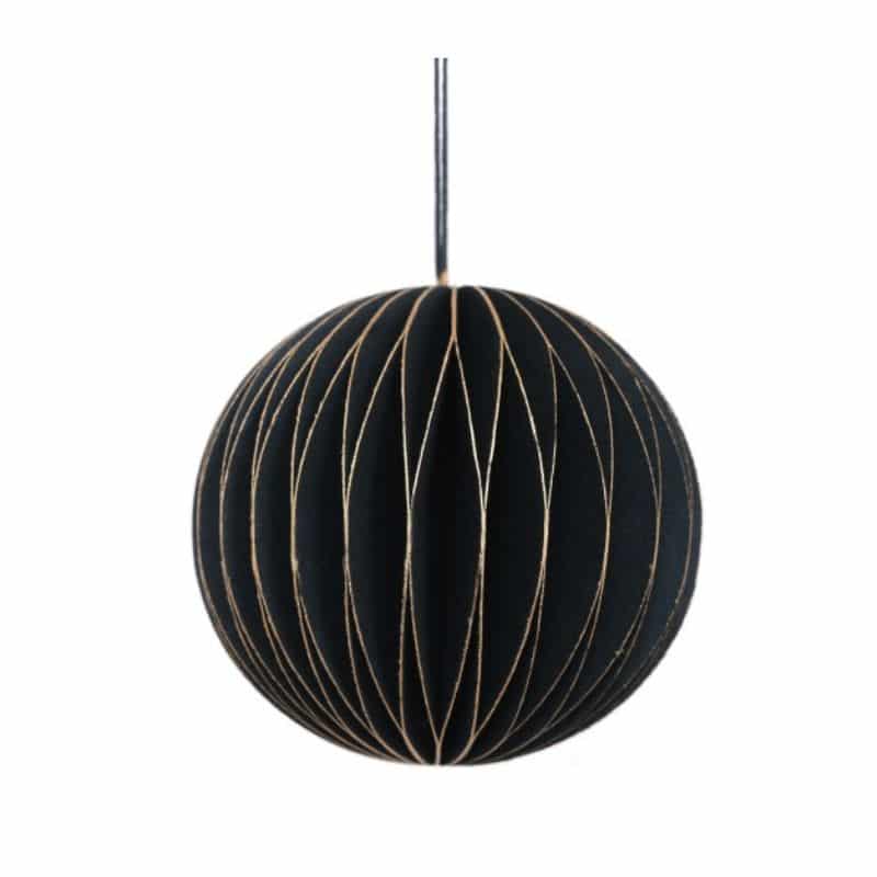 Weihnachtskugel aus Papier schwarz