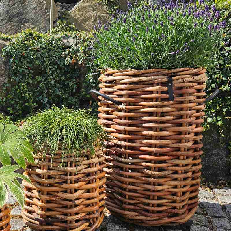 A2 Living Rattan Korb Maxi rund Durchmesser 45 cm, Höhe 66 cm