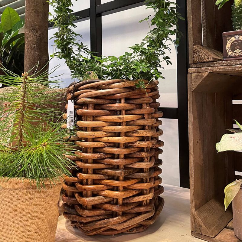 A2 Living Rattan Korb Mini rund Durchmesser 32 cm, Höhe 40 cm