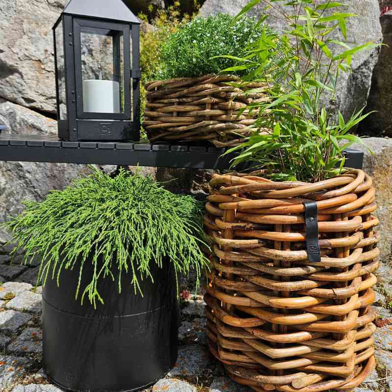 A2 Living Rattan Korb Mini rund Durchmesser 32 cm, Höhe 40 cm