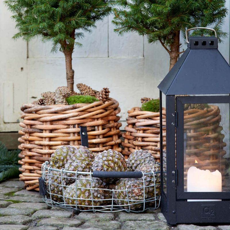 A2 Living Rattan Korb Mini rund low Durchmesser 32 cm, Höhe 24 cm