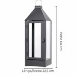 A2 Living Große Laterne Maxi 60 cm, schwarz wetterfest