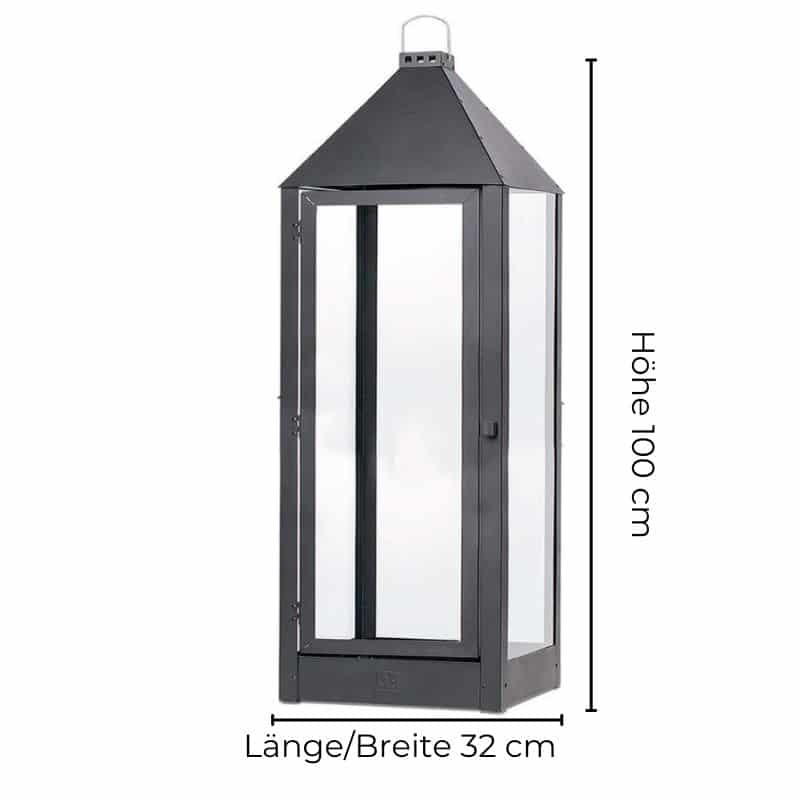 Laterne Mega Hightower 100cm hoch von A2 Living schwarz, wetterfest