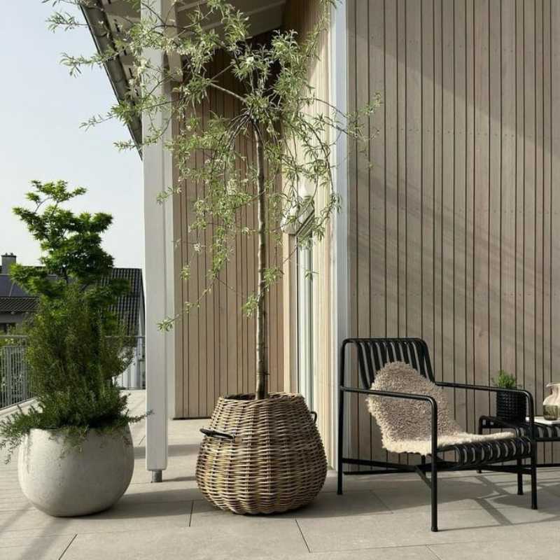 Rattankorb groß Pear Mega 60 x 70 cm in Birnenform aus Kubu-Rattan A2 Living