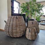 Rattankorb groß Pear Mega 60 x 70 cm in Birnenform aus Kubu-Rattan A2 Living
