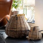 Rattankorb groß Pear Mega 60 x 70 cm in Birnenform aus Kubu-Rattan A2 Living