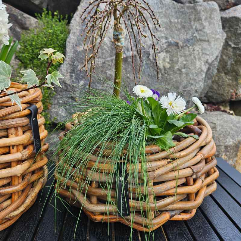 A2 Living Rattan Korb, Schale mini für Indoor und Outdoor, naturbelassen