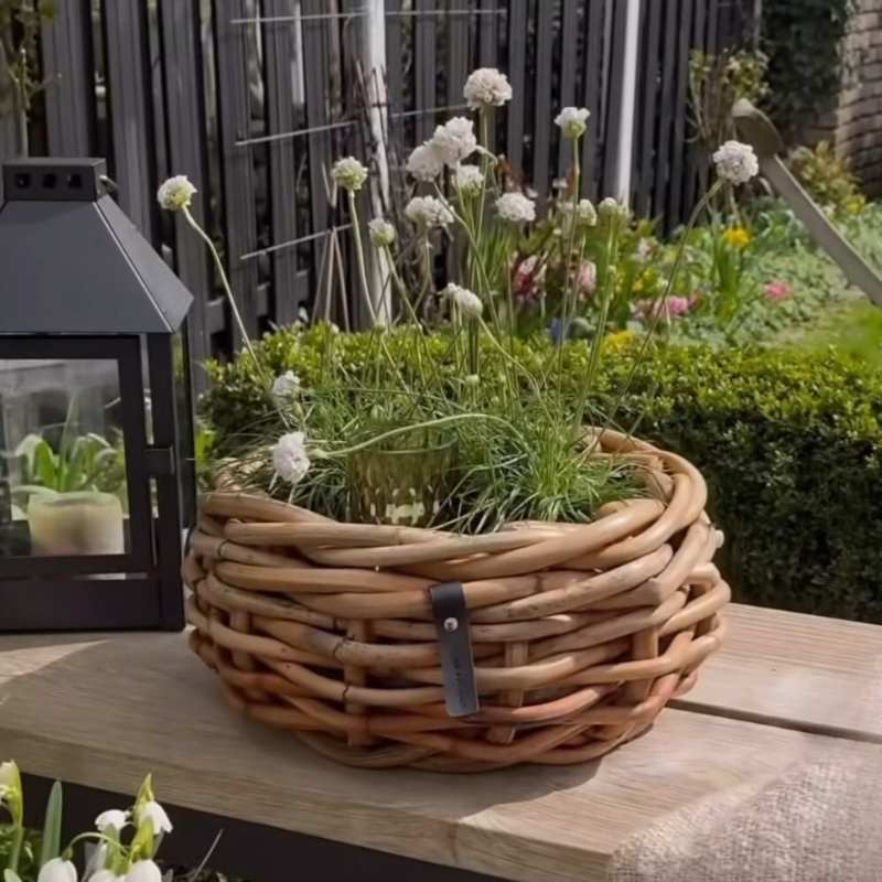 A2 Living Rattan Korb, Schale mini für Indoor und Outdoor, naturbelassen