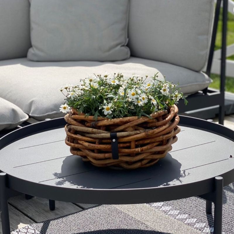 A2 Living Rattan Korb, Schale mini für Indoor und Outdoor, naturbelassen