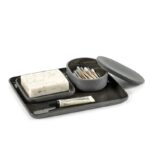 Ovale Box mit Deckel schwarz Cose Serax