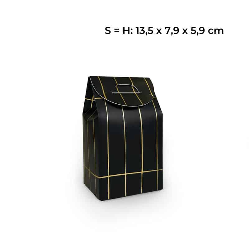 Geschenkbox im 3er Set in 3 verschiedenen Größen, schwarz -gold
