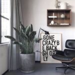Poster 70x50 cm schwarz/weiß mit coolem Print GONE CRAZY BE BACK SHORTLY