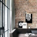 Poster 70x50 cm schwarz/weiß mit coolem Print HEY YOU