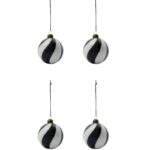 Weihnachtskugel Coil schwarz weiß von House Doctor im 4er Set