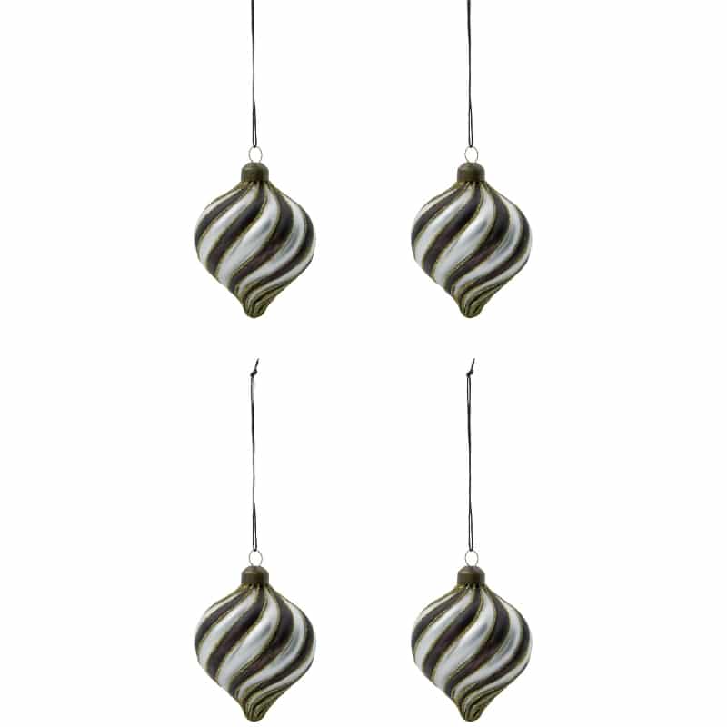 Ornament Chan 4er-Set, schwarz/weiß