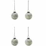 Weihnachtskugeln Rhomb 4er Set von House Doctor, antik-silber