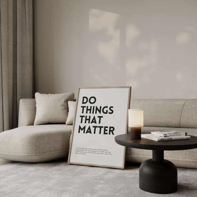 Poster beige mit schwarzem Text, Größe 70x50 cm